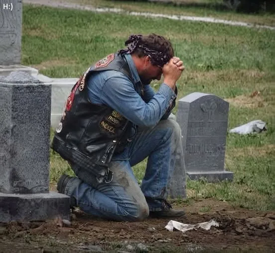 A biker showed up at my wife's grave every week and I had no idea who he was. For six months I watched