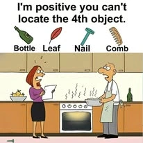 Find Bottle, Leaf, Nail, Comb