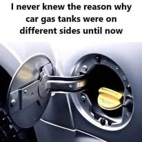 I never knew the reason why car gas tanks were on different sides until now オぱん