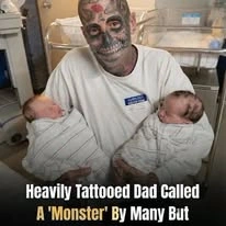 May be an image of text that says 'KocToApЙ Heavily Tattooed Dad Called A 'Monster' By Many But Here's