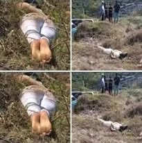The emaciated woman, still alive, was found lying in a plot of land at 11:10 a.m. on May 17, 2025